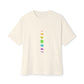 Rainbow Lunar Phases Unisex Oversized Boxy Tee Printify