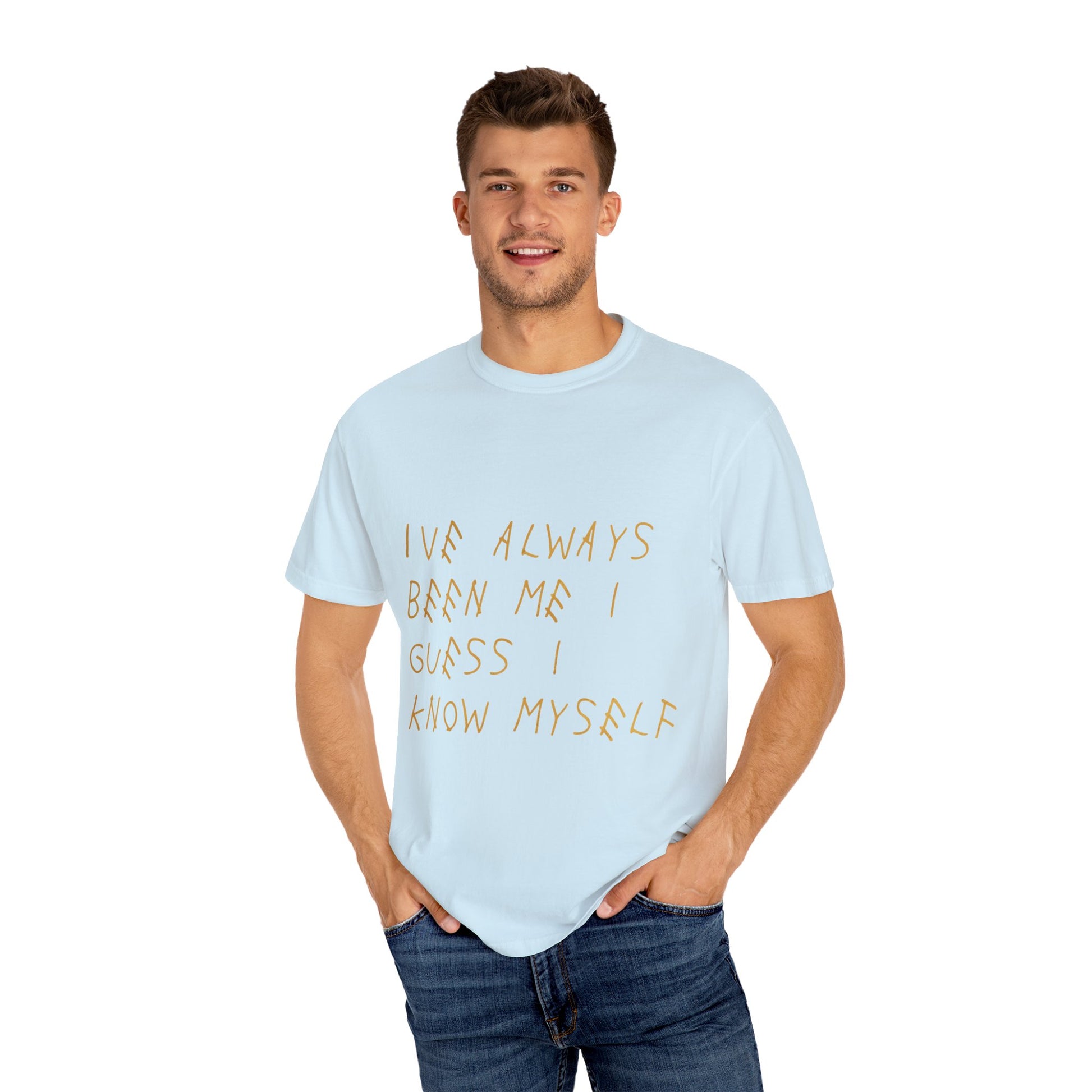 Know Myself Lyric Script Dyed Tshirt Printify