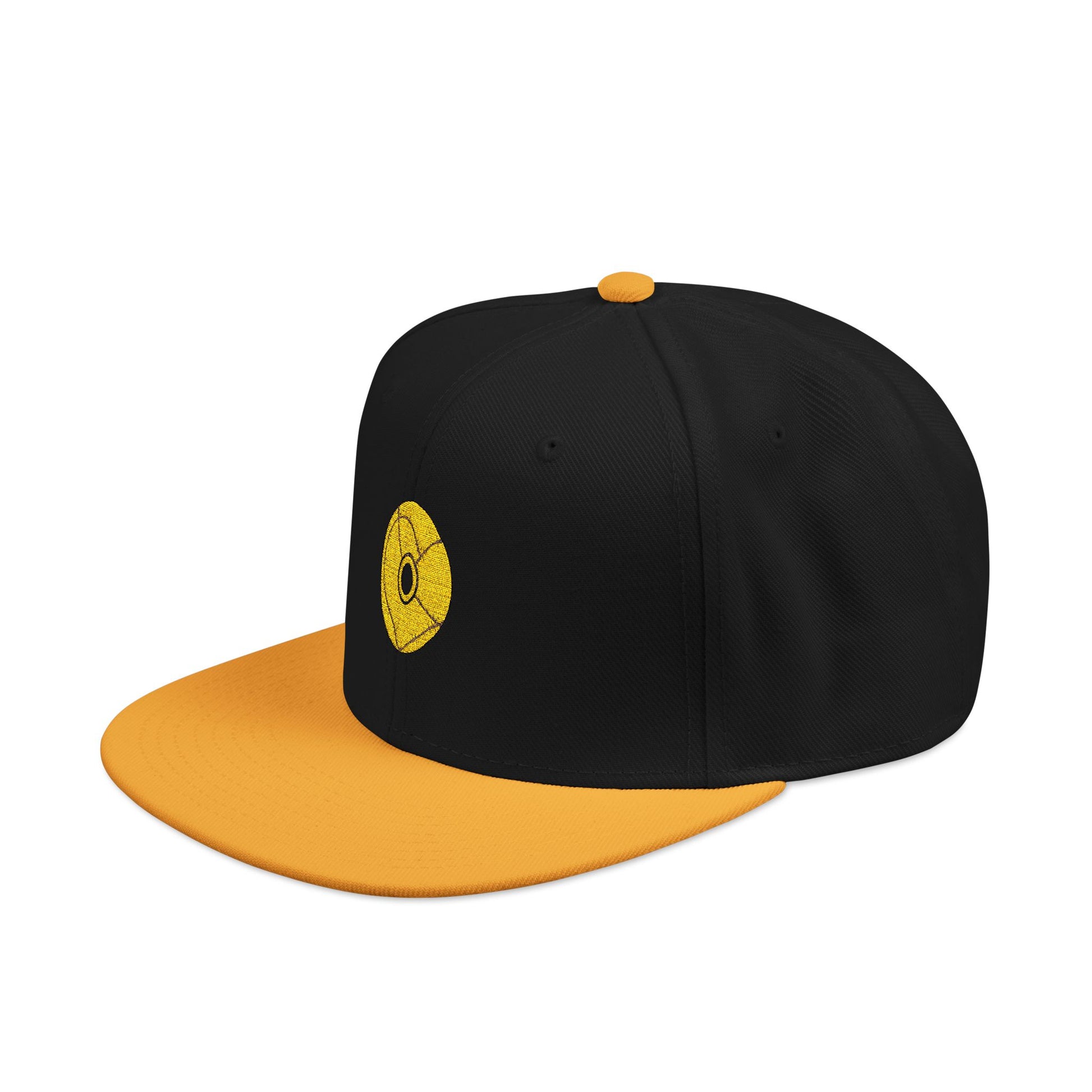 Minimalist Black Disc Outline Snapback Cap Printify
