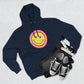 Retro Rainbow Smiley Three-Panel Fleece Hoodie - snazzymerch