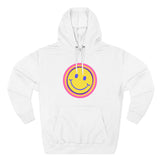 Retro Rainbow Smiley Three-Panel Fleece Hoodie - snazzymerch