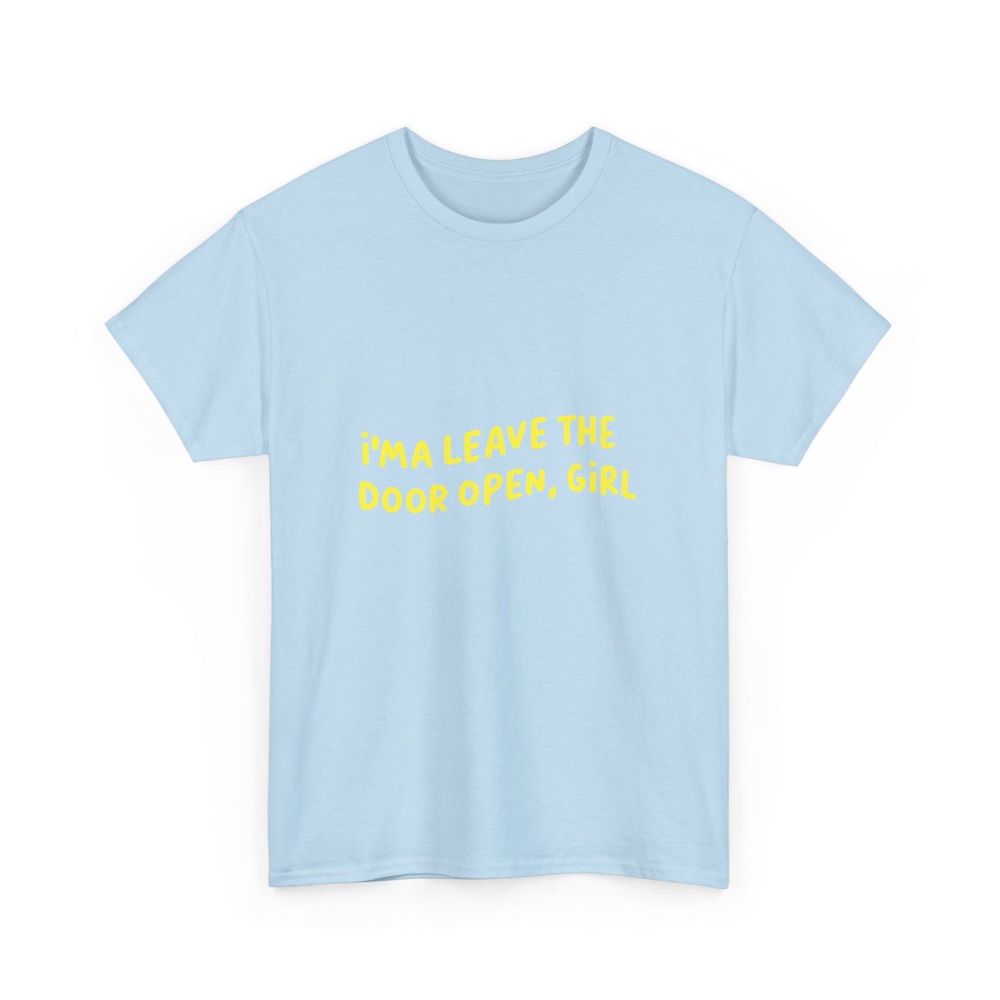 Open Vibes Yellow Script Unisex Heavy cotton Tee Printify