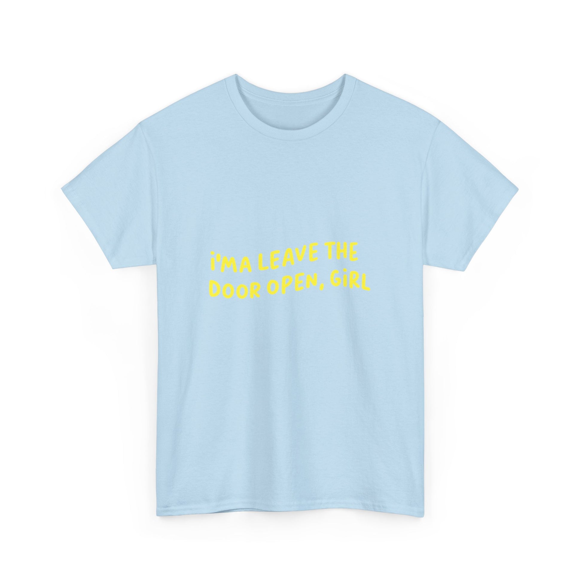 Open Vibes Yellow Script Unisex Heavy cotton Tee Printify