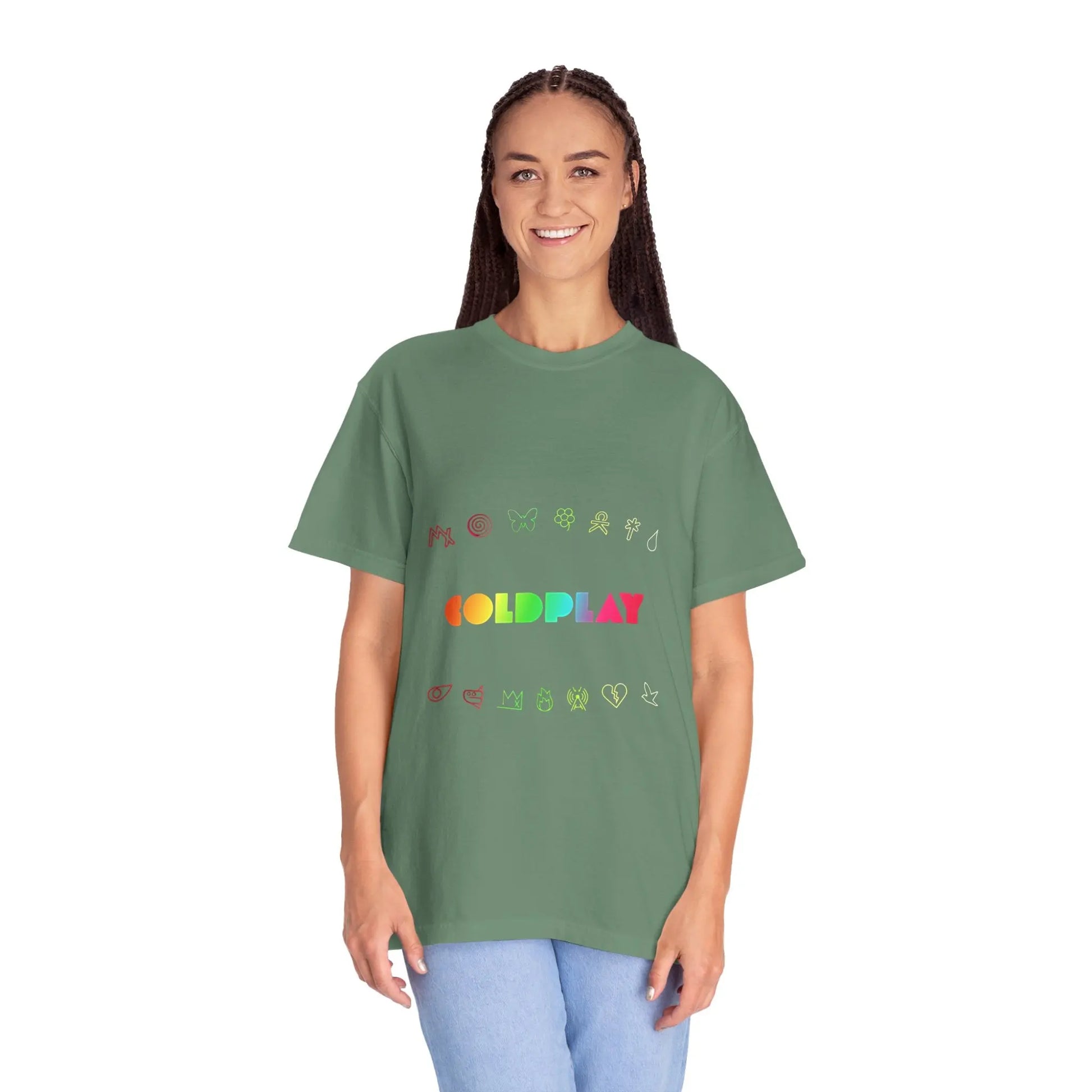 Unisex Garment-Dyed T-Shirt Inspired by Coldplay’s Signage Printify
