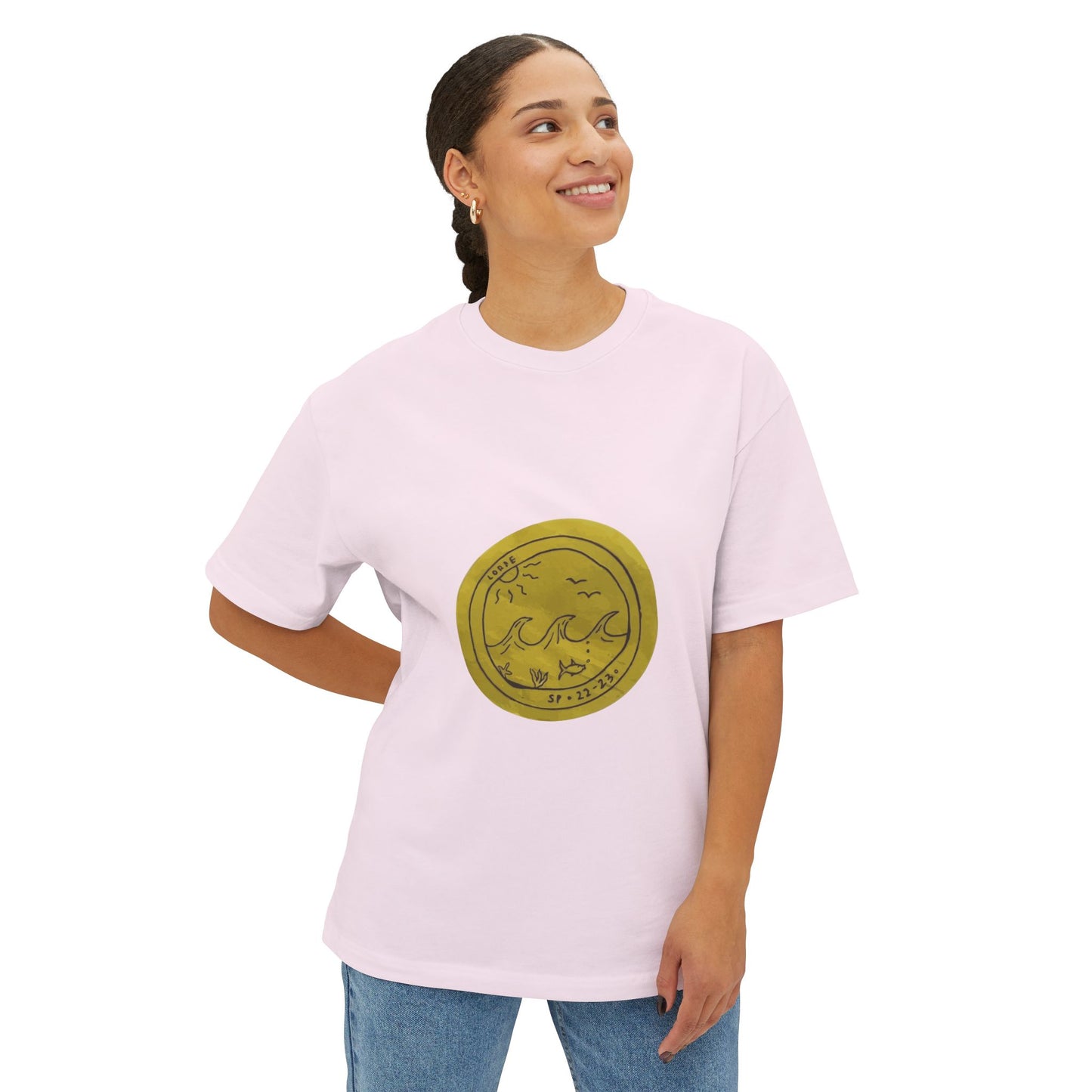 Ocean Wave Unisex Oversized Boxy Tee - snazzymerch