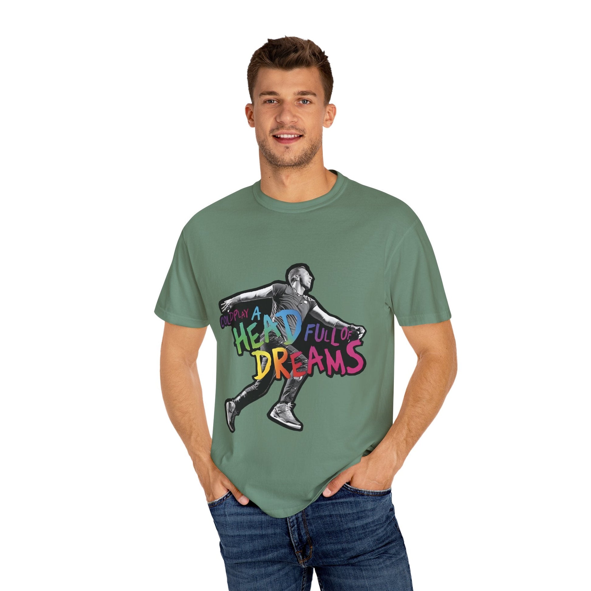Unisex Garment-Dyed T-Shirt Inspired by Coldplay A Head Full of Dreams Chris Printify