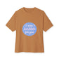 Blue Quote Circle Unisex Oversized Boxy Tee - snazzymerch
