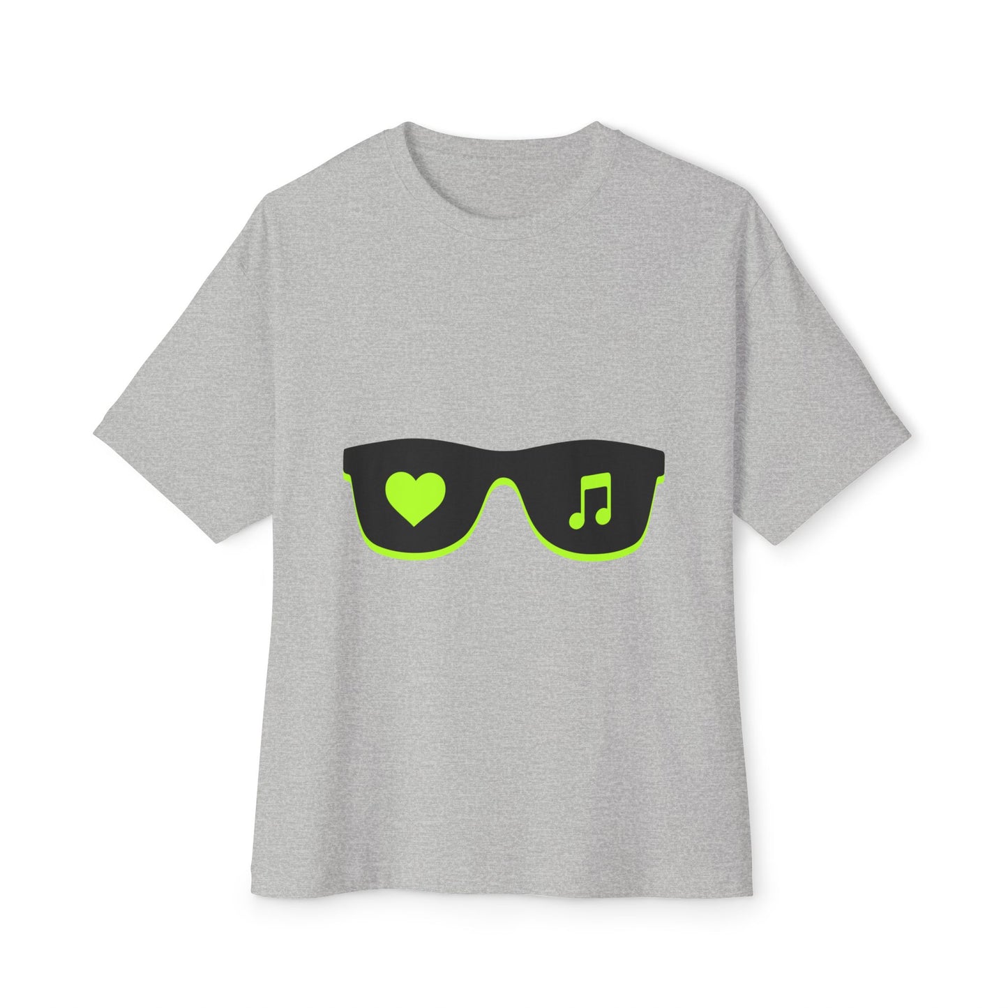 Neon Love Notes Unisex Oversized Boxy tee Printify