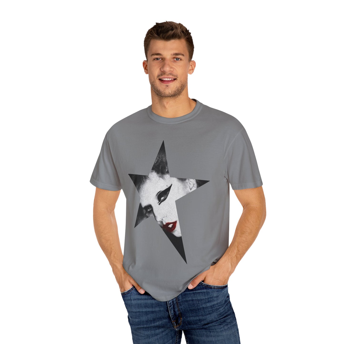 Born This Way Star Face-Unisex Dyed Tshirt Printify