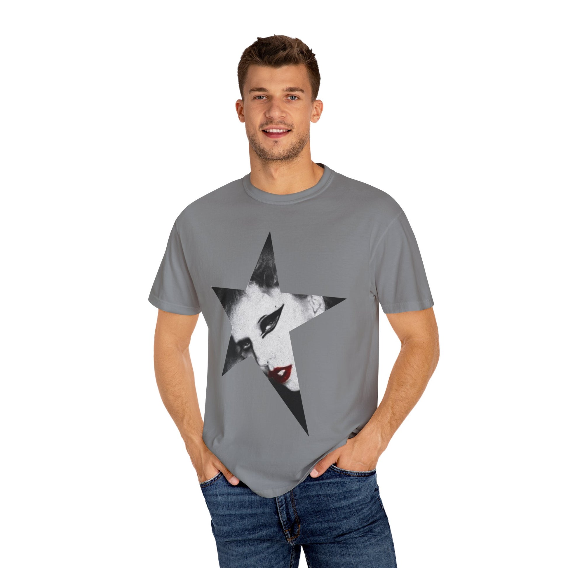 Born This Way Star Face-Unisex Dyed Tshirt Printify