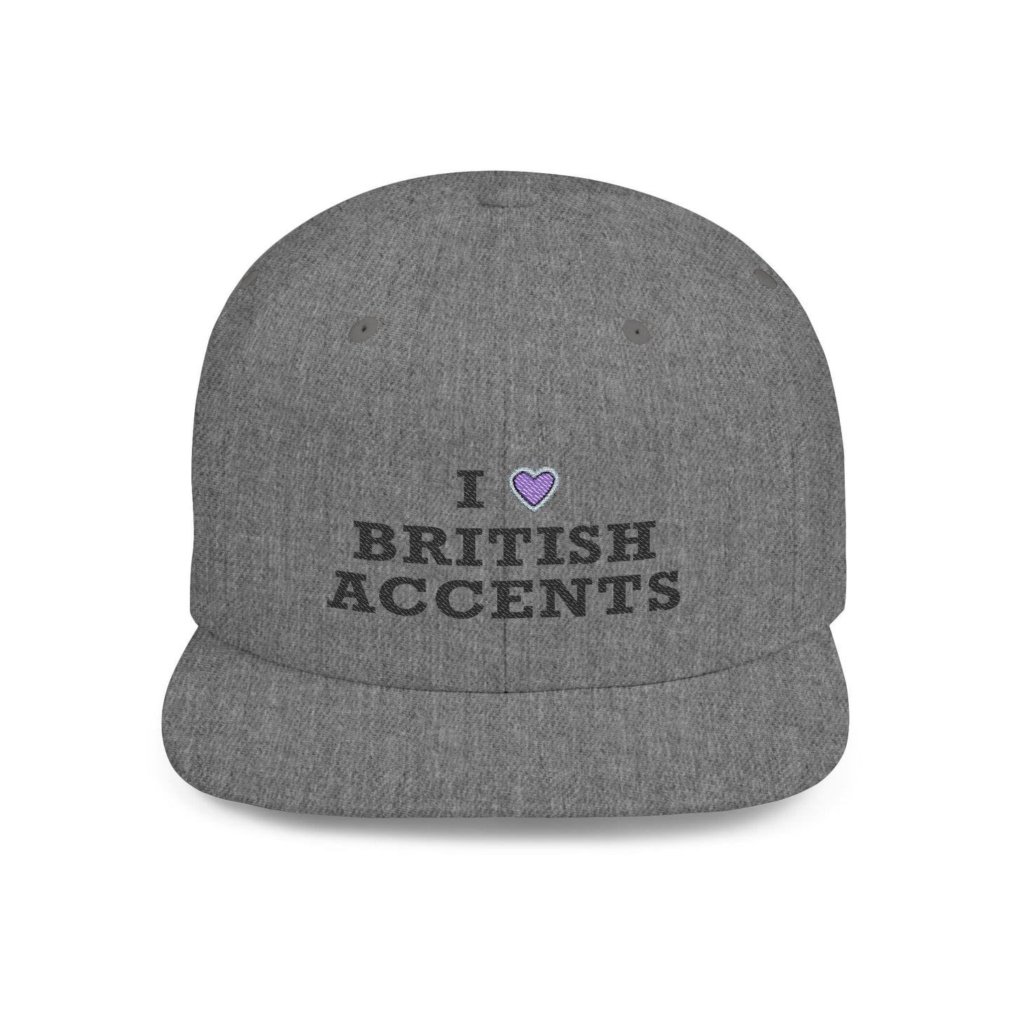 I Love British Accents - Flat Bill Snapback Printify