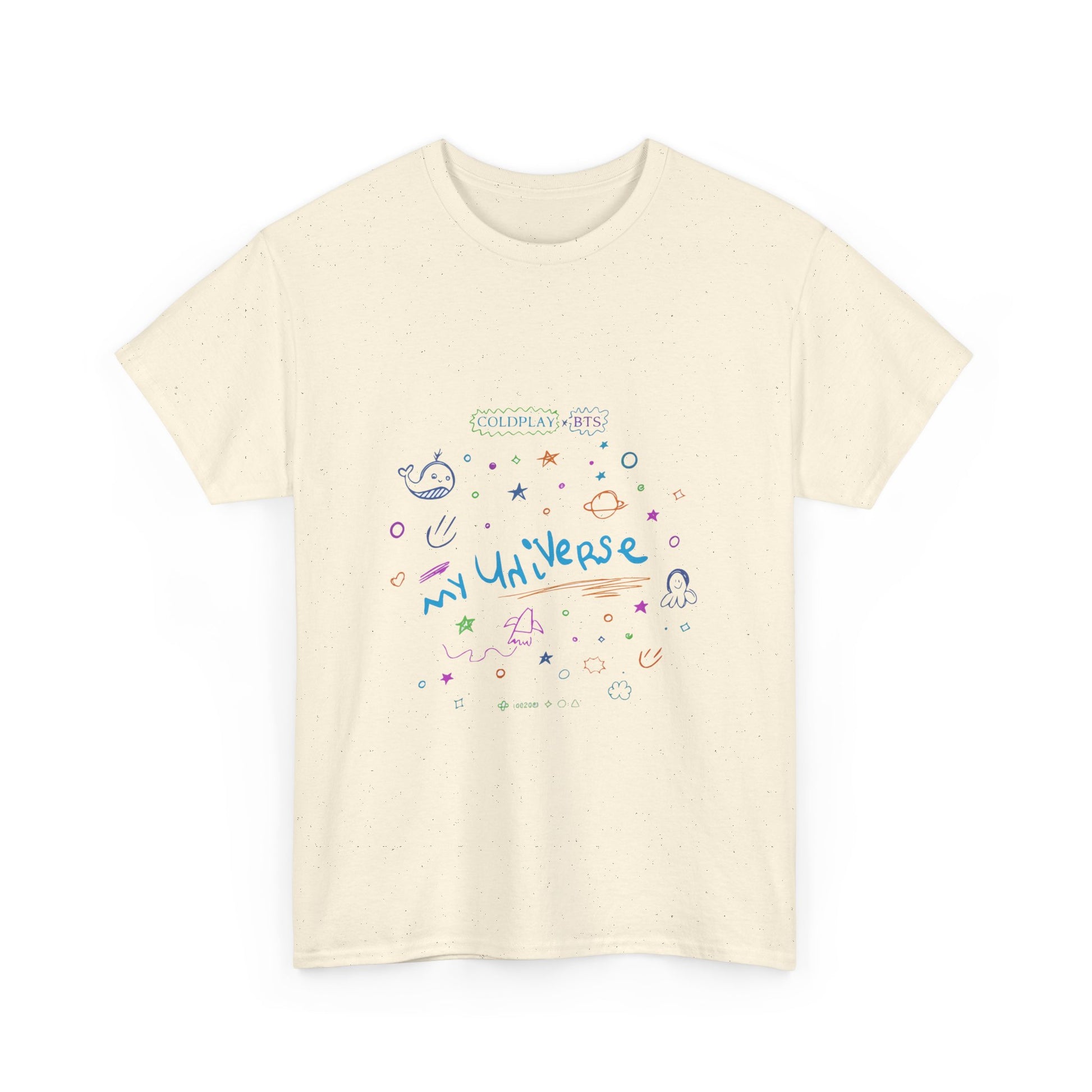 Neon Space Doodles Unisex Cotton Tee Printify