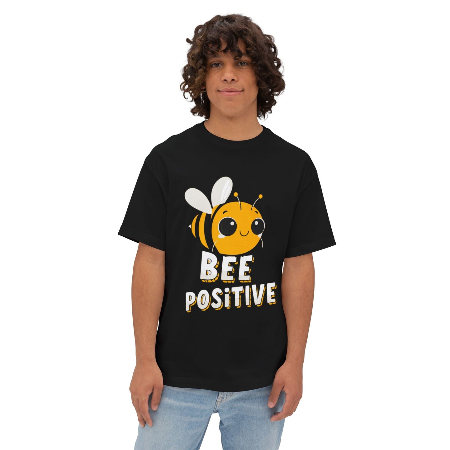 Oversized boxy Tee – Snazzy Bee positive Edition Printify