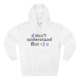 I <3 U Blue Type Three-Panel Fleece Hoodie - snazzymerch