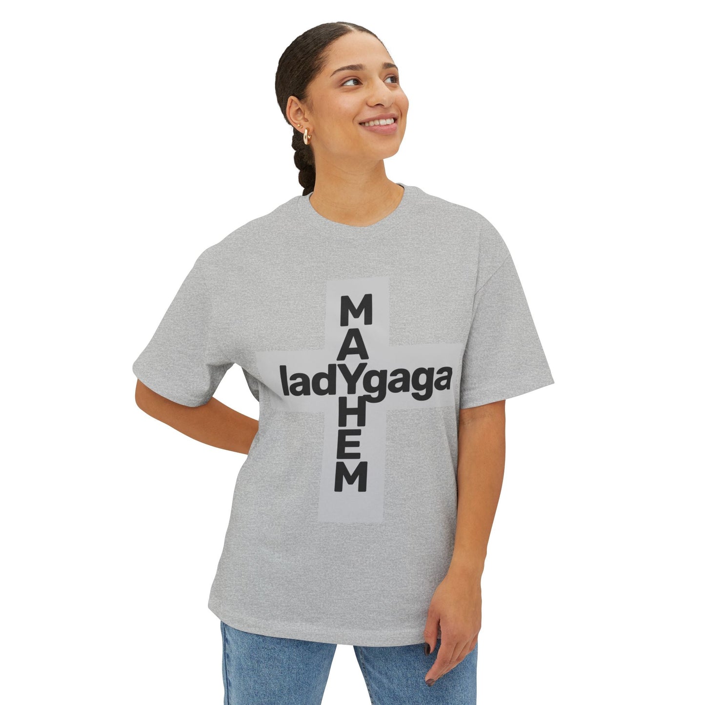 Lady Cross Mayhem-Unisex Oversized Tee Printify