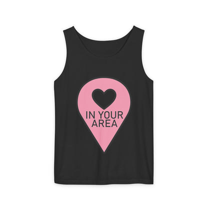 In Your Area Pin Marker – Dyed Tank Top Printify