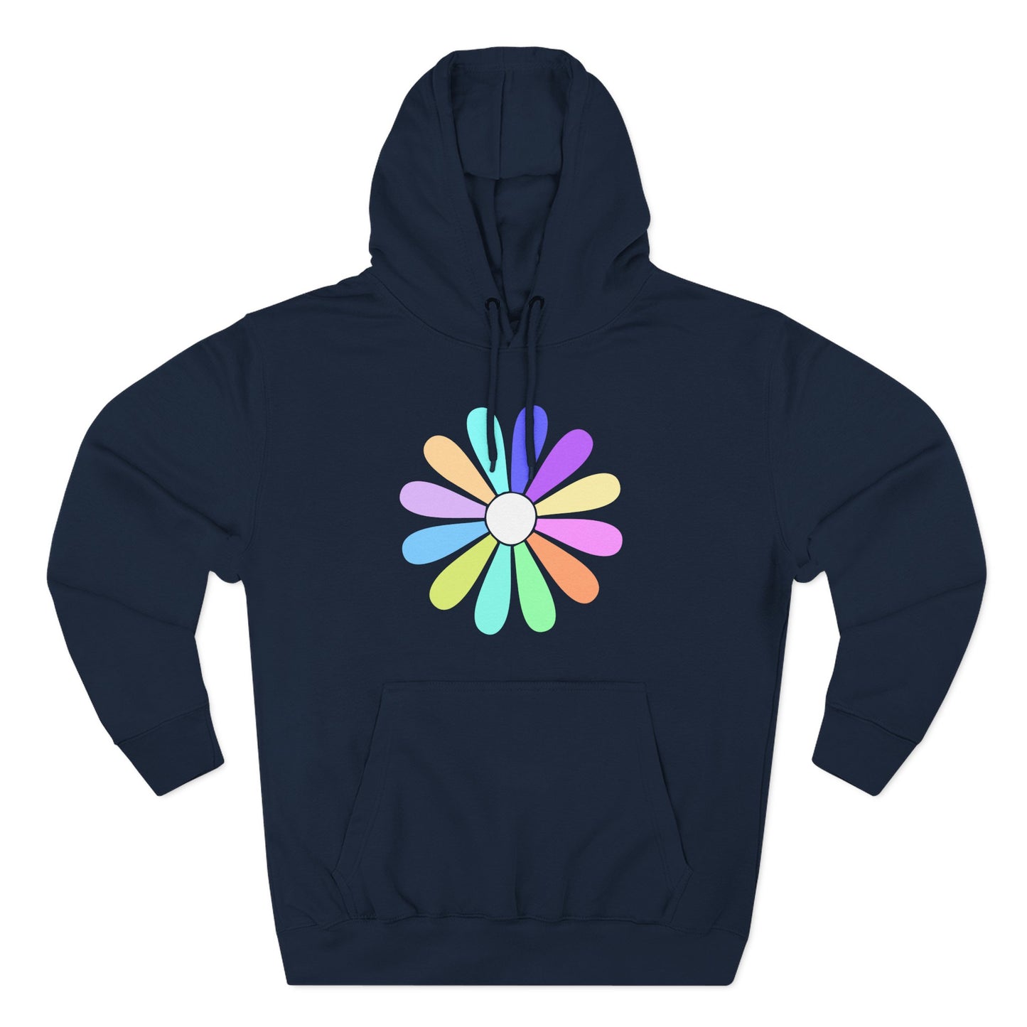 Rainbow Bloom Positivity Three-Panel Fleece Hoodie - snazzymerch