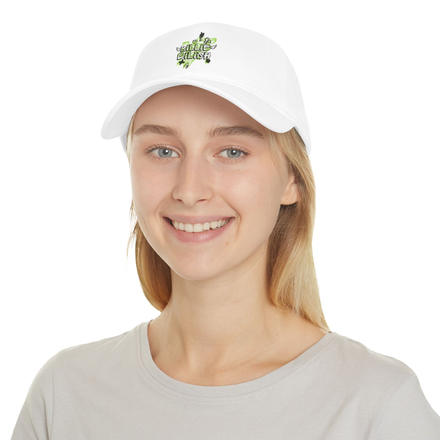 Billie Eilish Inspired Baseball Cap – Grunge Angel Graffiti Edition Printify
