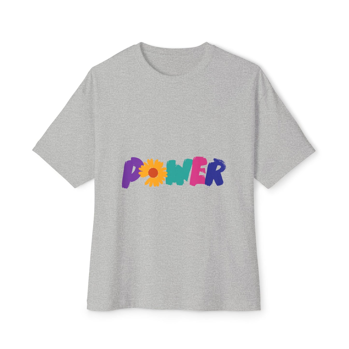 Retro Flower Power Color Pop Unisex Oversized Boxy Tee - snazzymerch