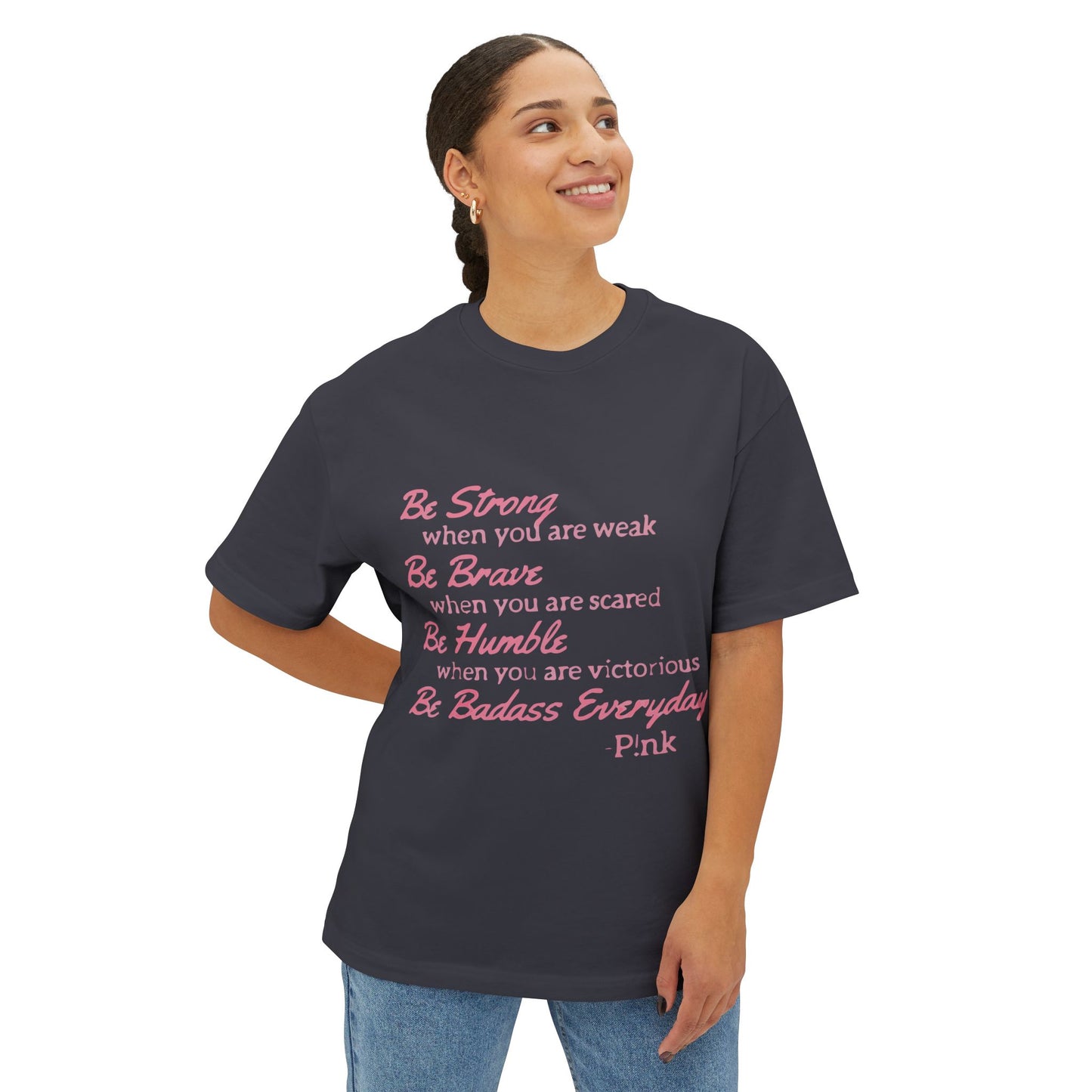 Beautiful Script Unisex Oversized Boxy Tee - snazzymerch