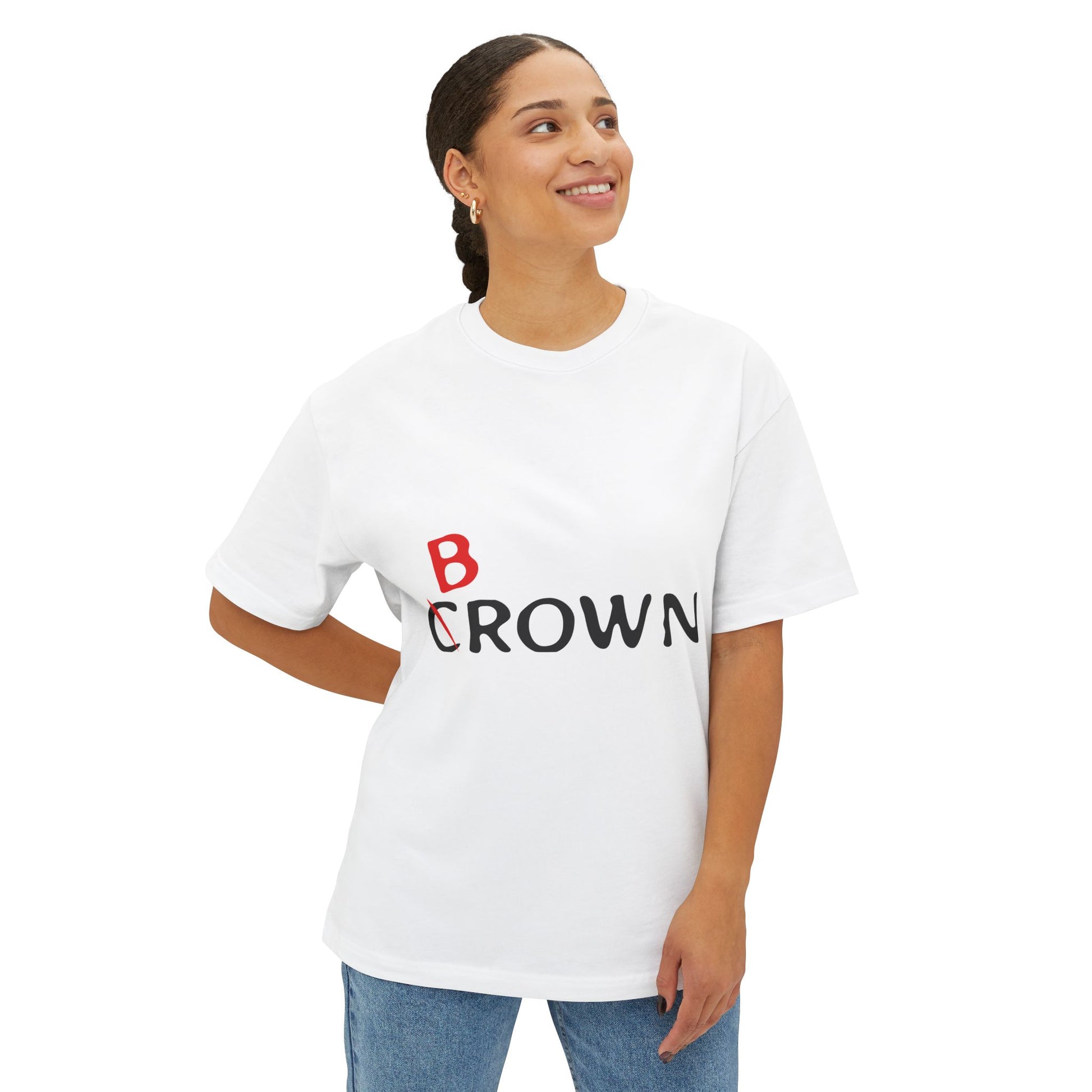 Abstract Red Flag Typography Unisex oversized Boxy Tee - snazzymerch