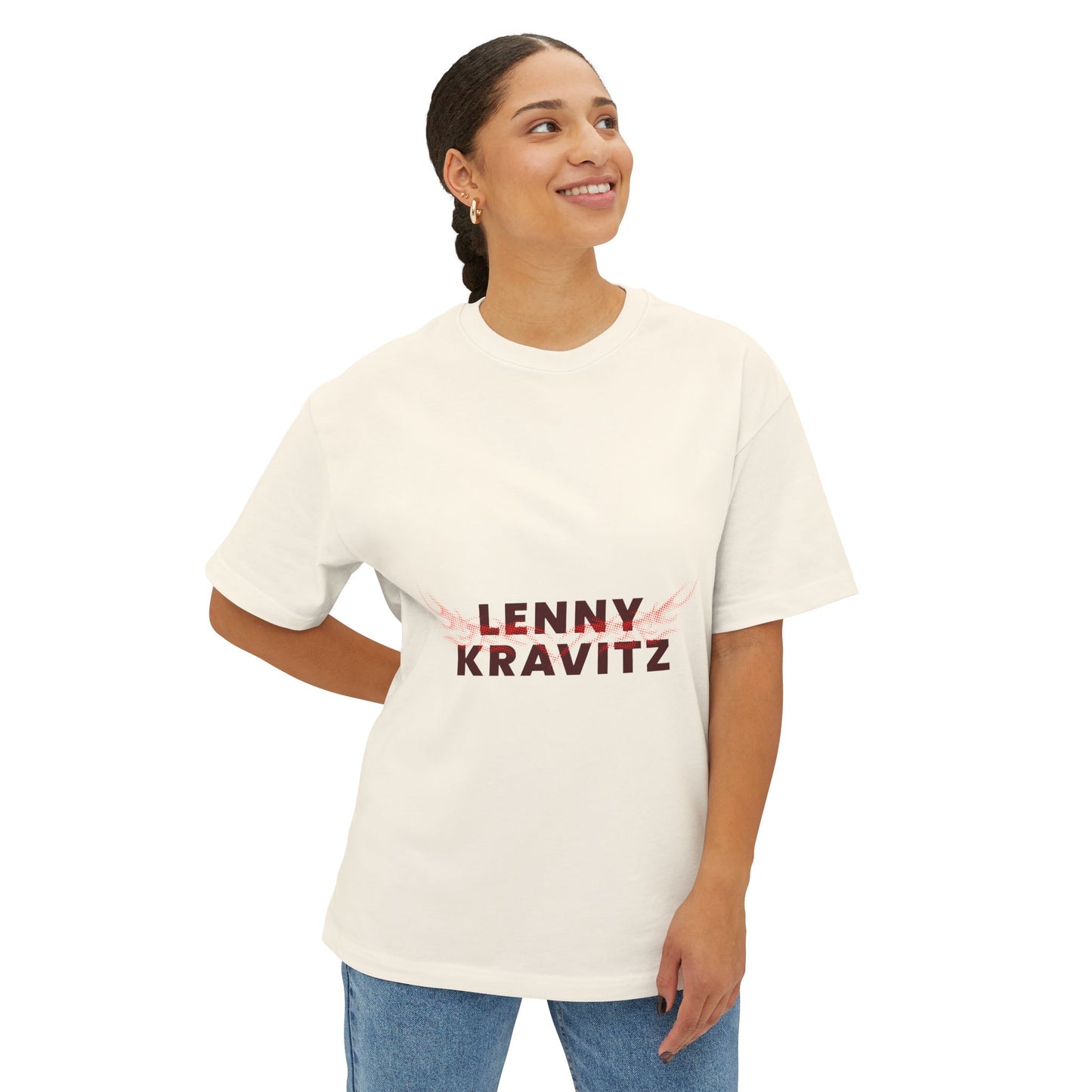 Fire Aura Grid Unisex Oversized Boxy tee Printify