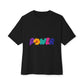 Retro Flower Power Color Pop Unisex Oversized Boxy Tee - snazzymerch