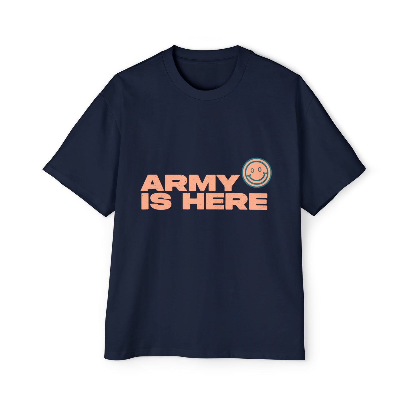 Smiley Army Vibe Men's Heavy Oversized Tee - snazzymerch
