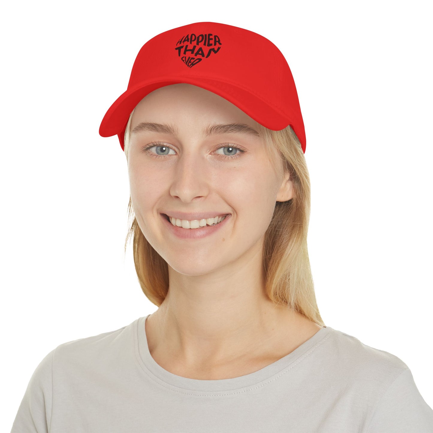 Billie Eilish Inspired Baseball Cap – Happier Heart Lettering Edition Printify