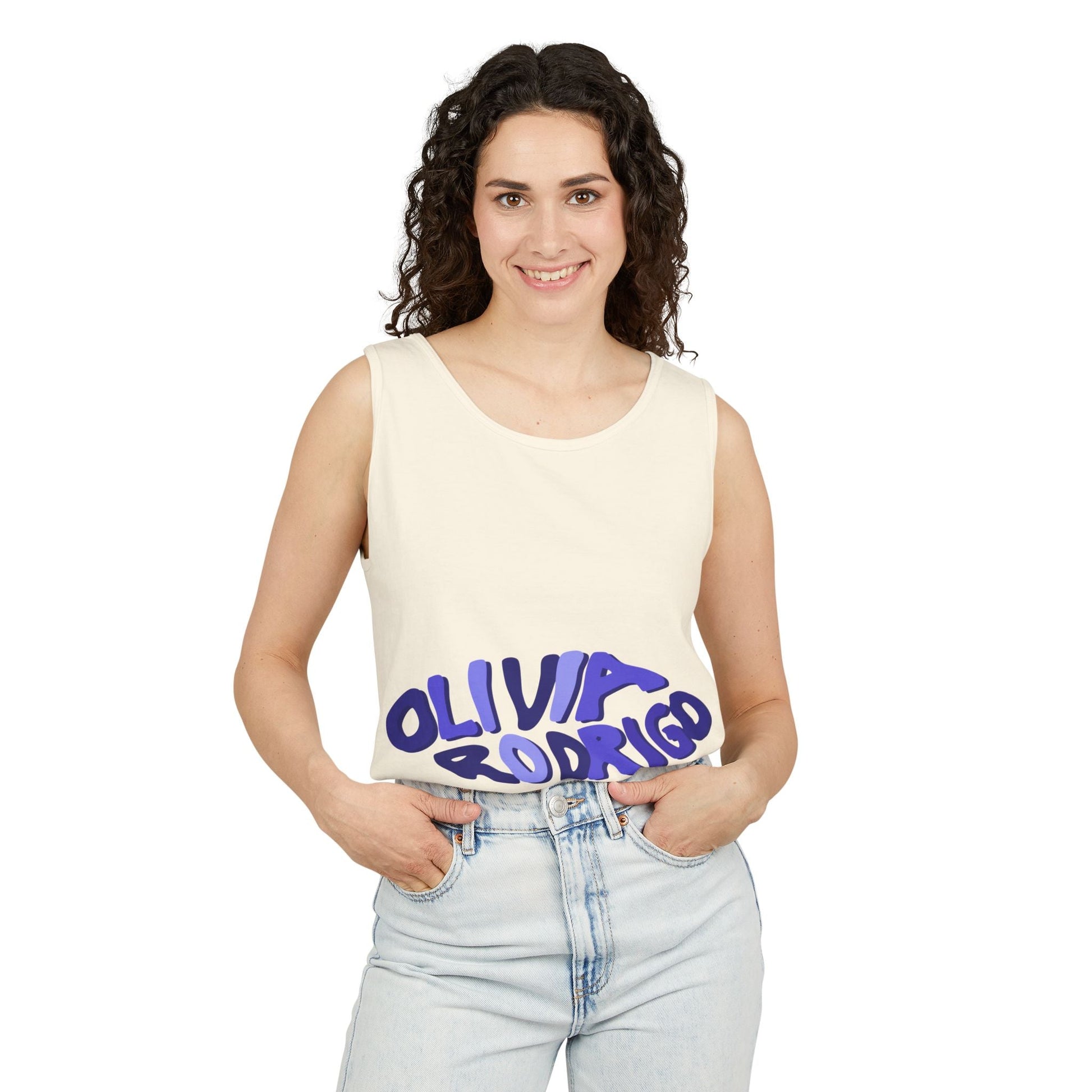 Olivia Rodrigo Wavy Text-Dyed Tank Top Printify