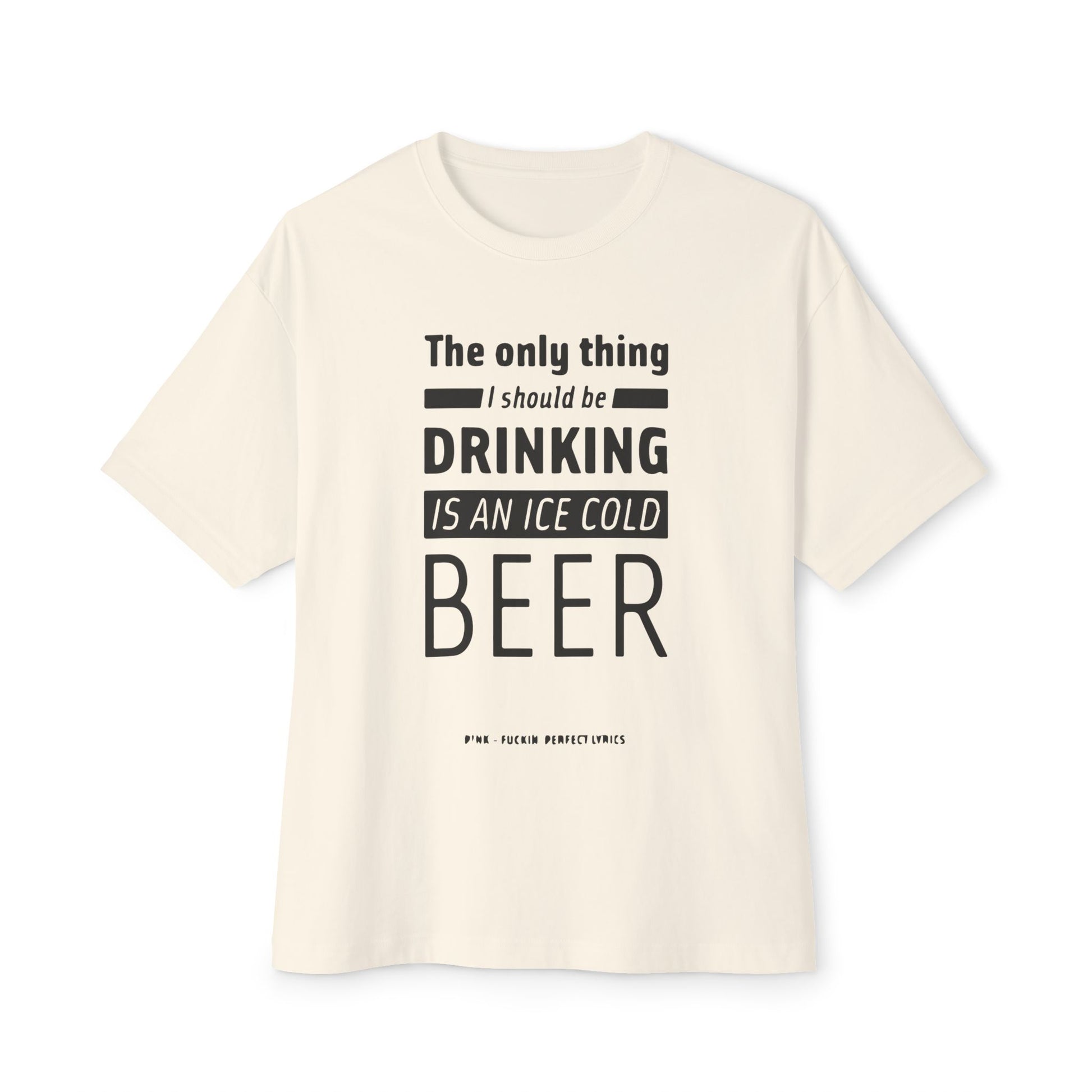 Pop Art Lips & Text Unisex Oversized Boxy Tee - snazzymerch