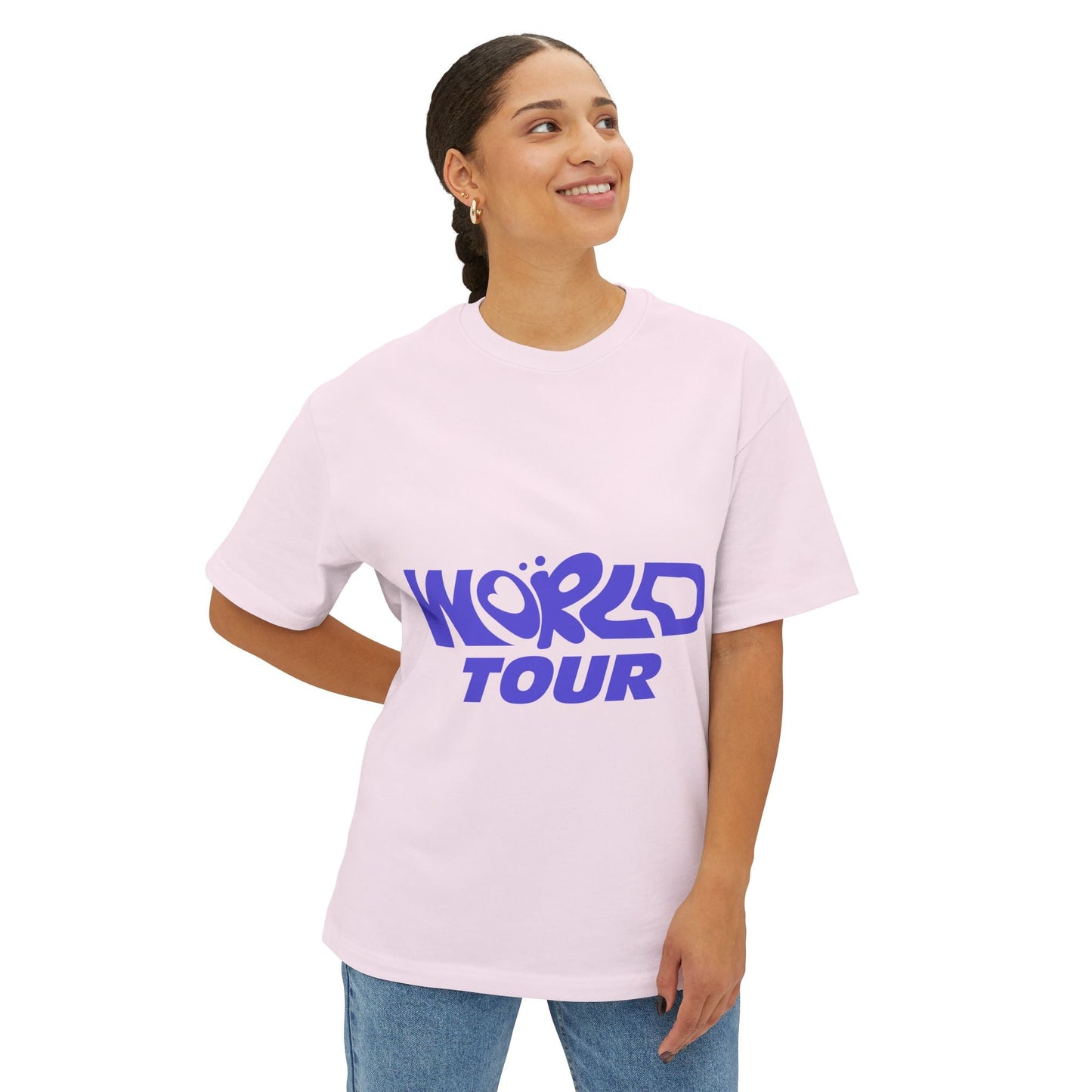 World Tour Bubble Letter-Oversized Tee Printify