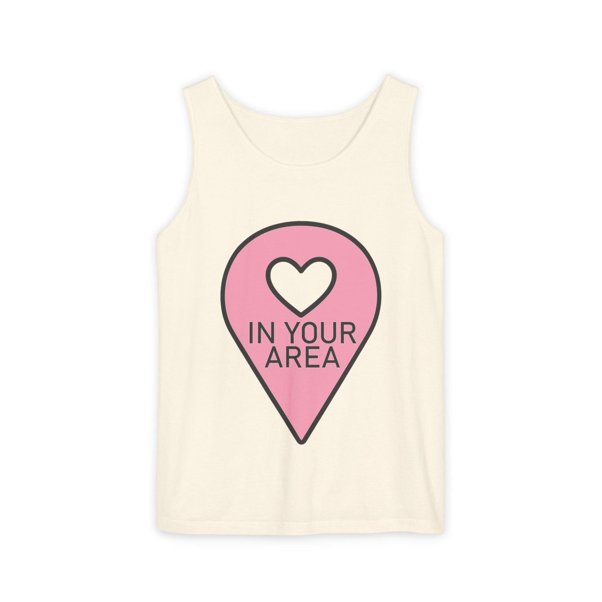 In Your Area Pin Marker – Dyed Tank Top Printify