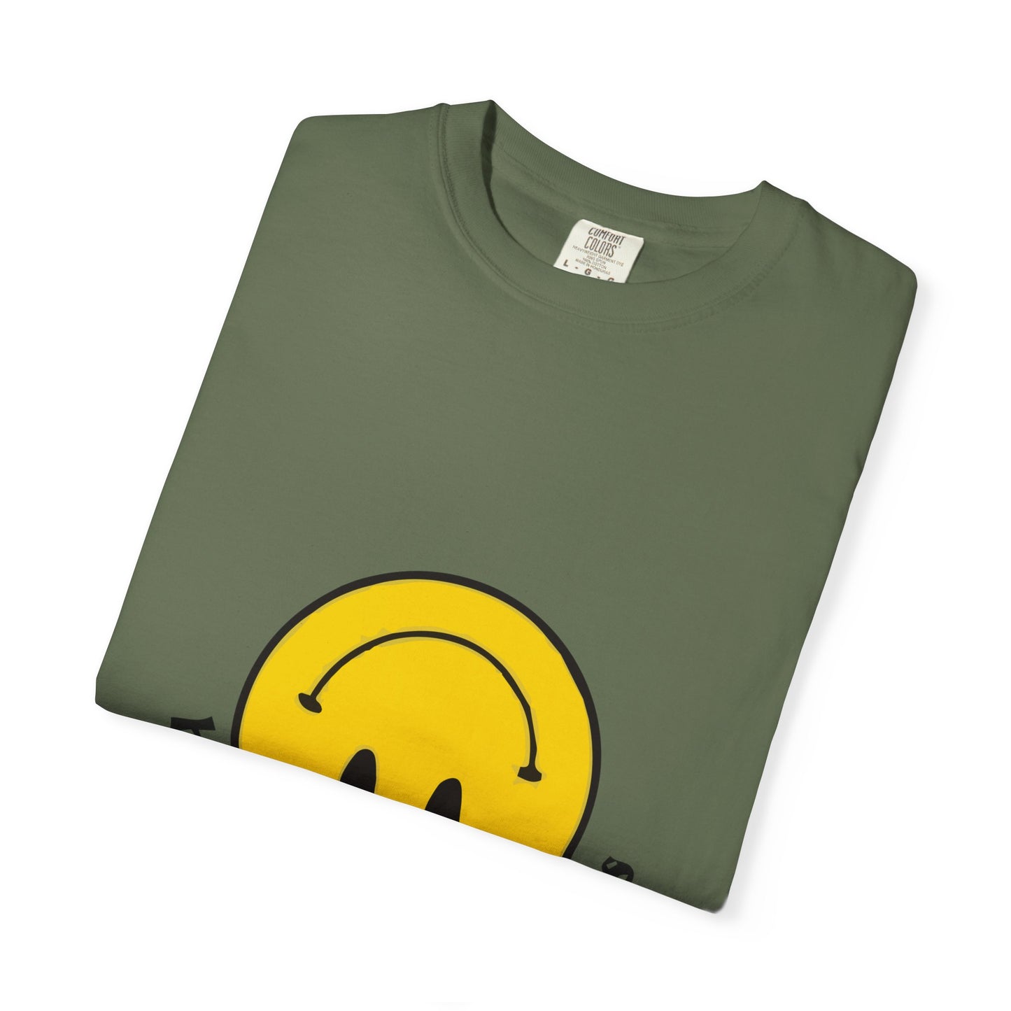 Yellow Smiley Unisex Garment-Dyed T-shirt - snazzymerch