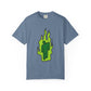 Billie Eilish Inspired Dyed T-shirt – Green Flame Icon Edition Printify