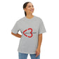 Minimal Heart Symbol Unisex oversized Boxy Tee - snazzymerch