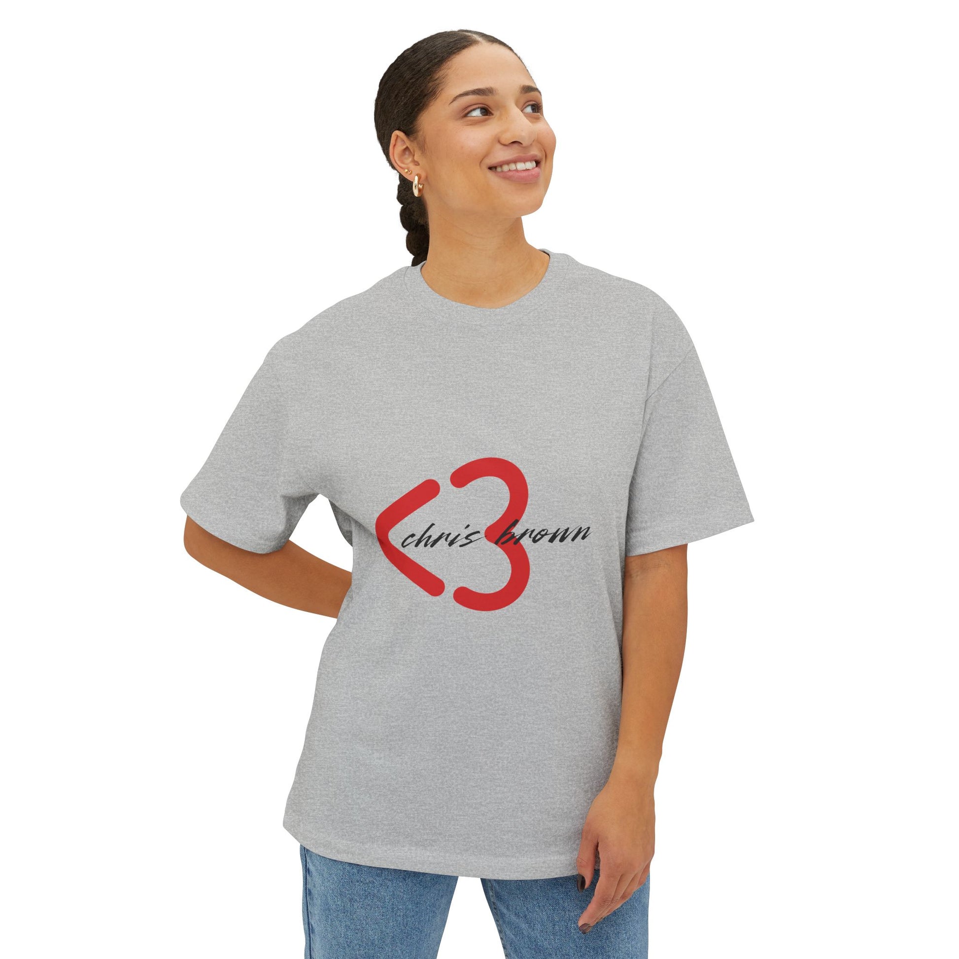 Minimal Heart Symbol Unisex oversized Boxy Tee - snazzymerch