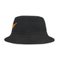 Orange Lightning Text Logo Bucket Hat Printify