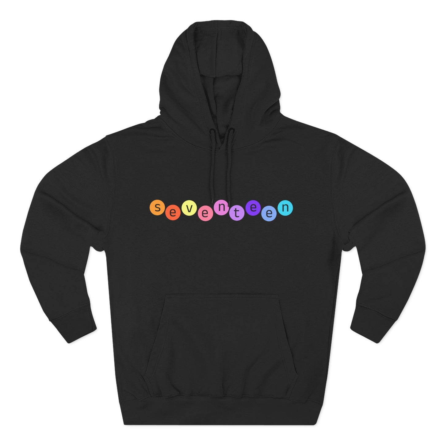 Color Pop Seventeen Three-Panel Fleece Hoodie - snazzymerch