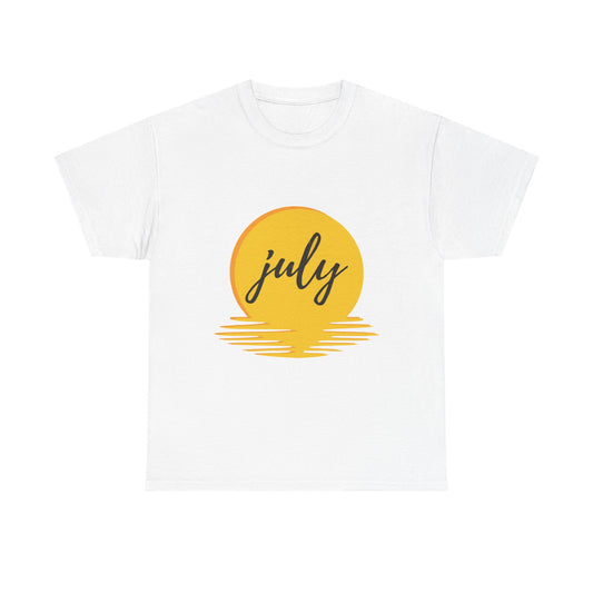 July Sun Graphic Unisex Heavy Cotton Tee - snazzymerch