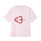 Minimal Heart Symbol Unisex oversized Boxy Tee - snazzymerch
