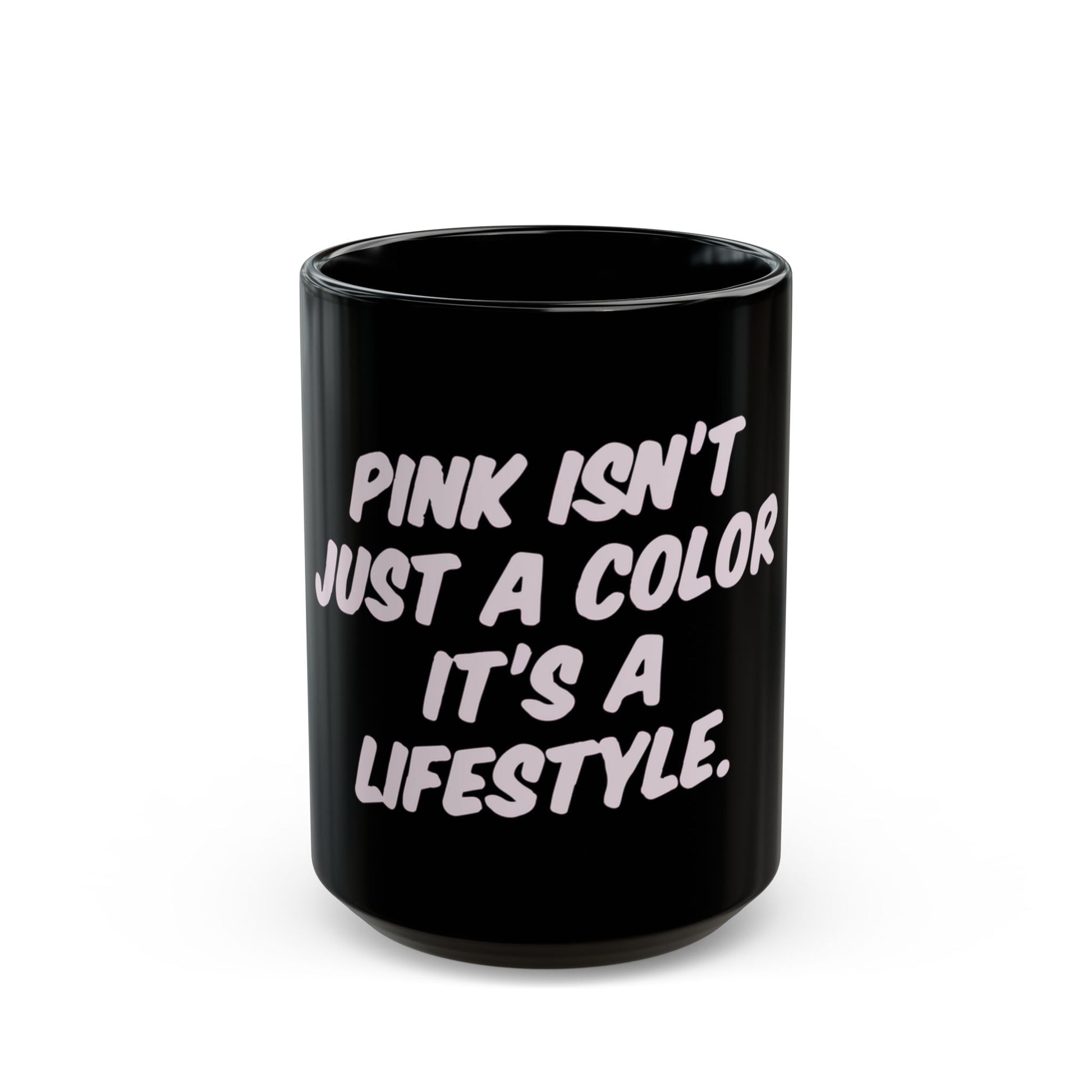 Lifestyle in Pink Black Mug (11oz, 15oz) - snazzymerch