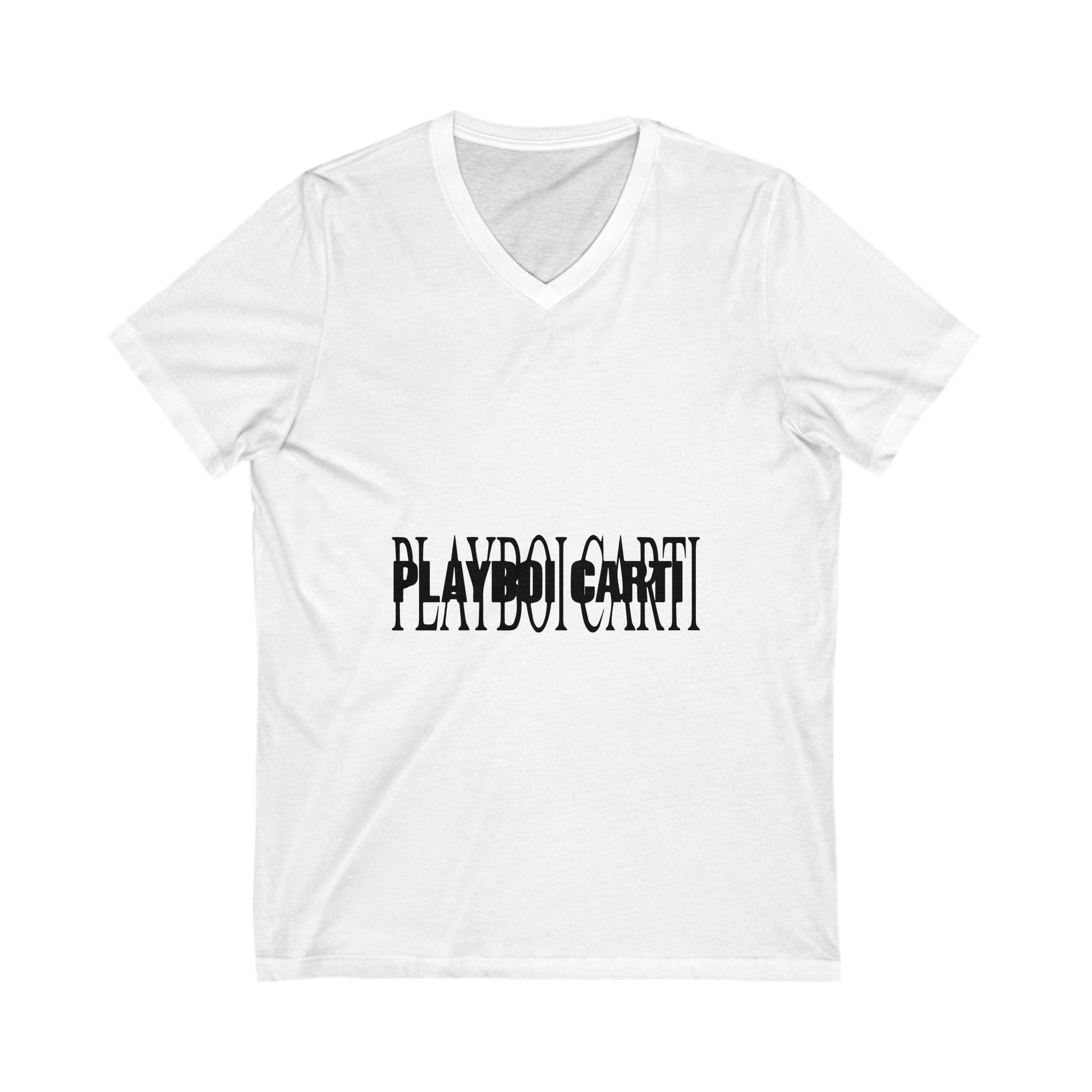 Sharp Red Gothic Text Unisex Jersey Short Sleeve V-Neck Tee - snazzymerch