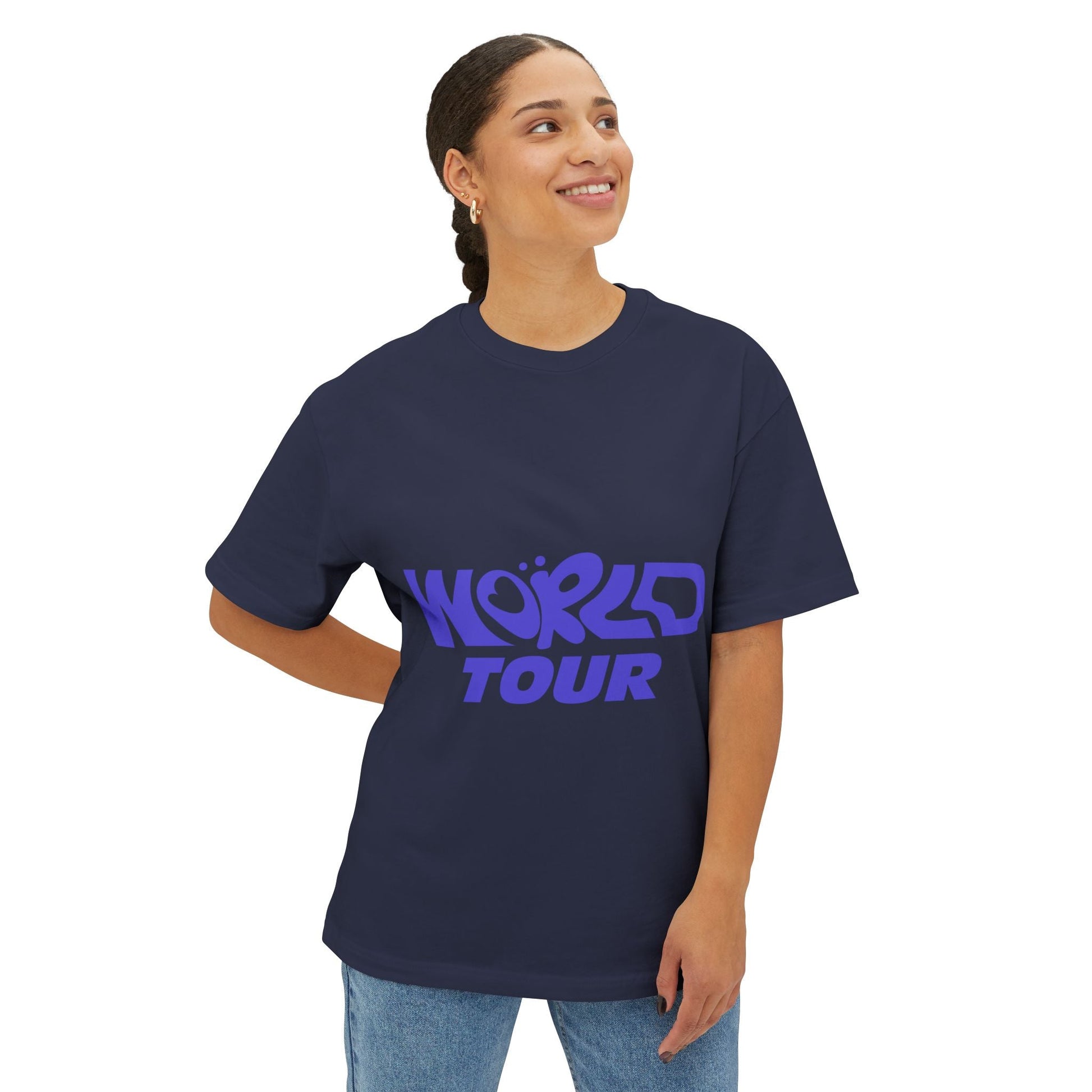 World Tour Bubble Letter-Oversized Tee Printify