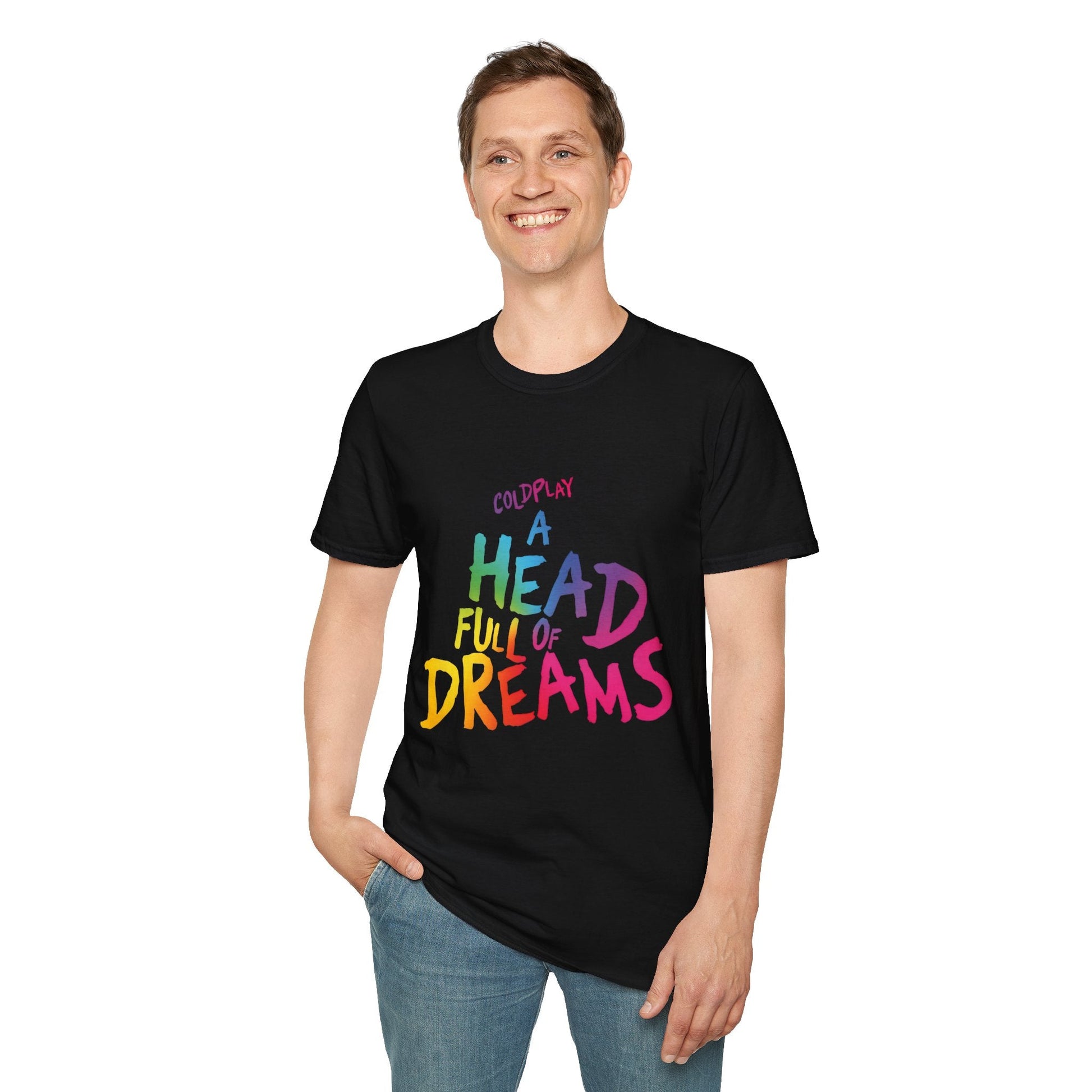 Unisex Softstyle T-Shirt Inspired by Coldplay’s Iconic A Head Full of Dreams Printify