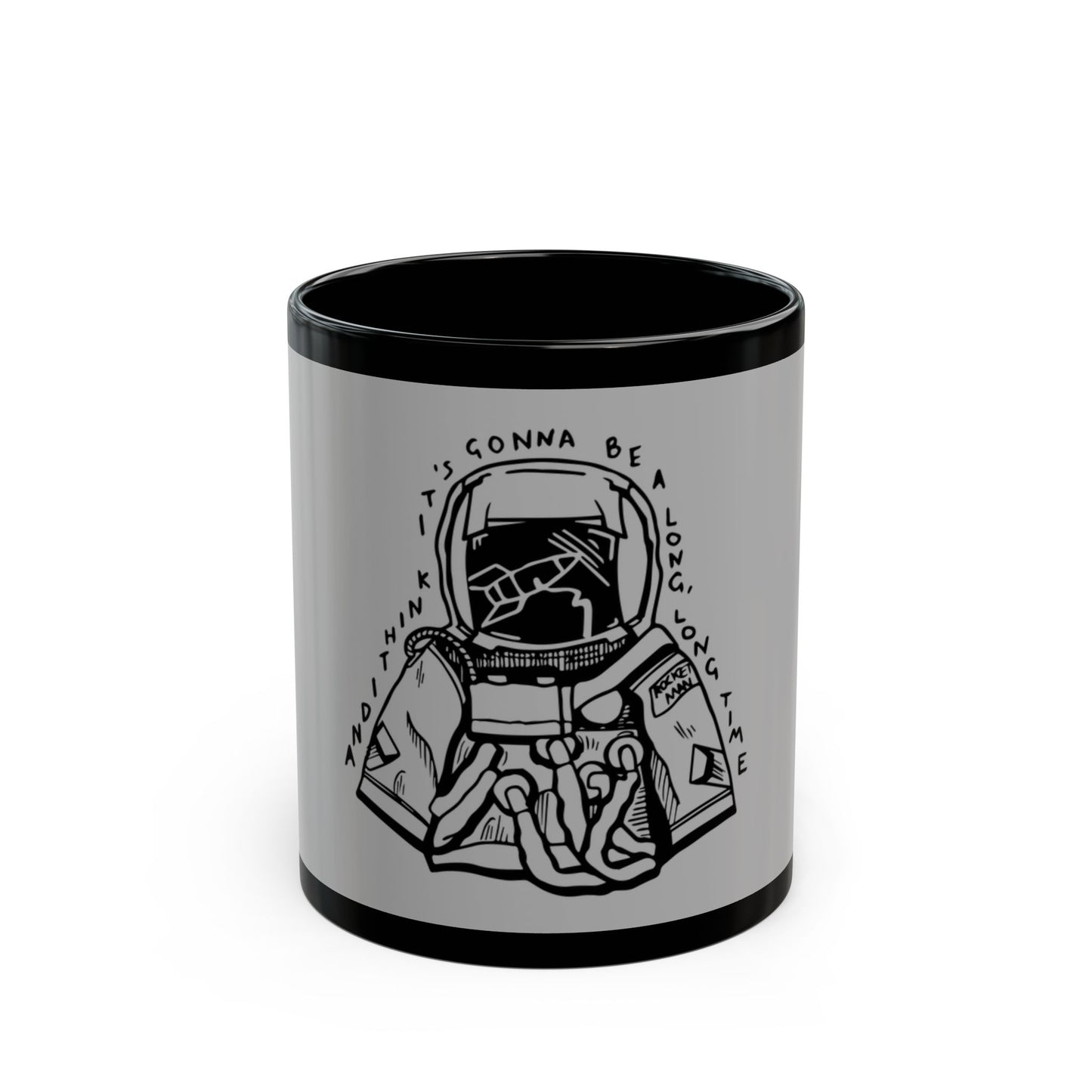 Outline Face Design Black Mug (11oz, 15oz) - snazzymerch