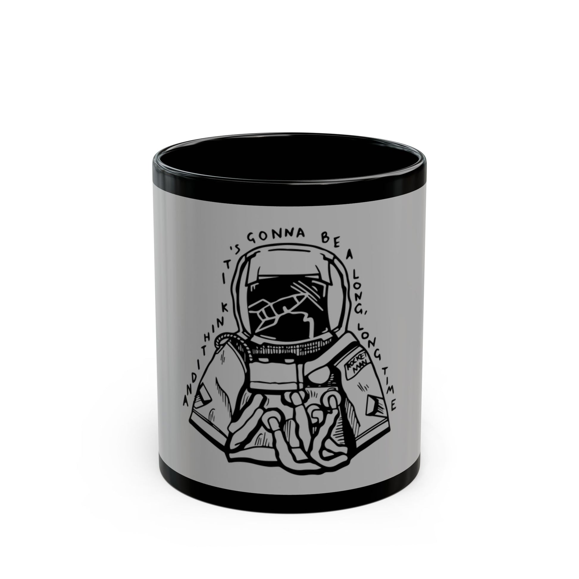 Outline Face Design Black Mug (11oz, 15oz) - snazzymerch