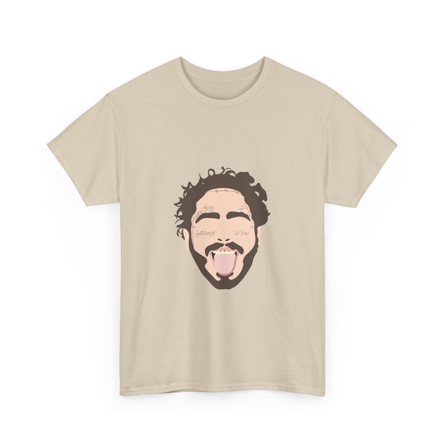 Minimalist Tongue Out Cartoon Face Unisex Heavy cotton Tee Printify