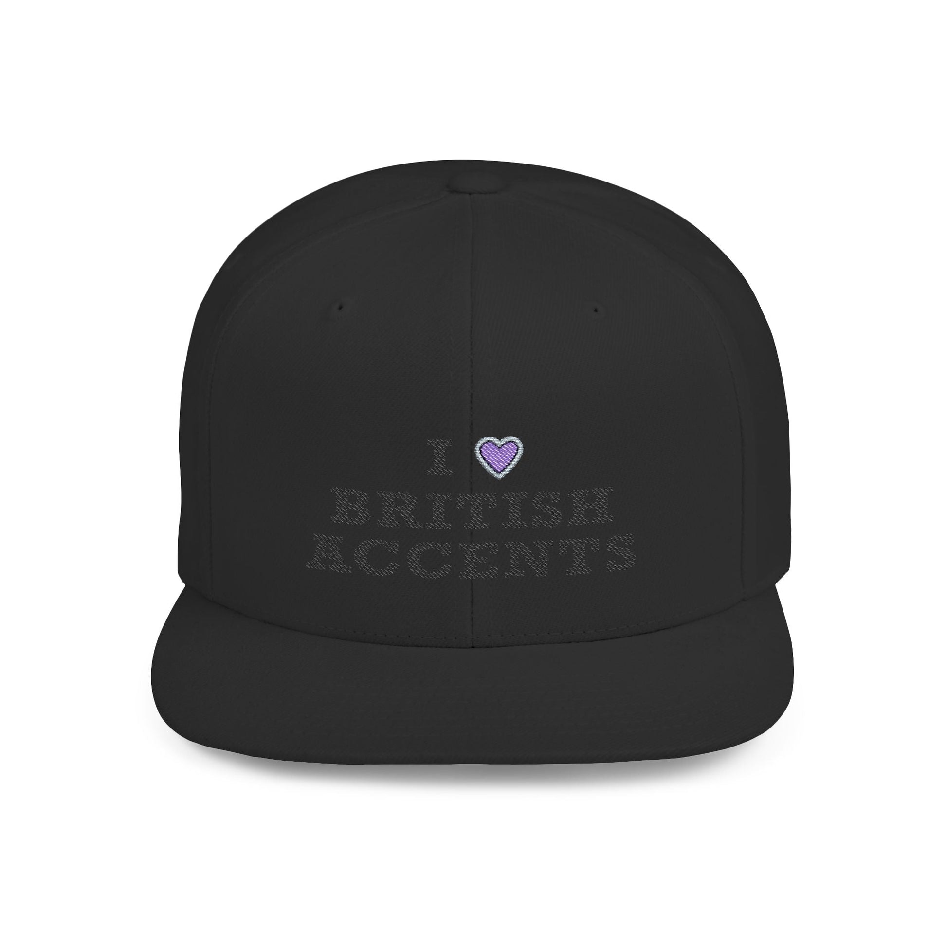 I Love British Accents - Flat Bill Snapback Printify