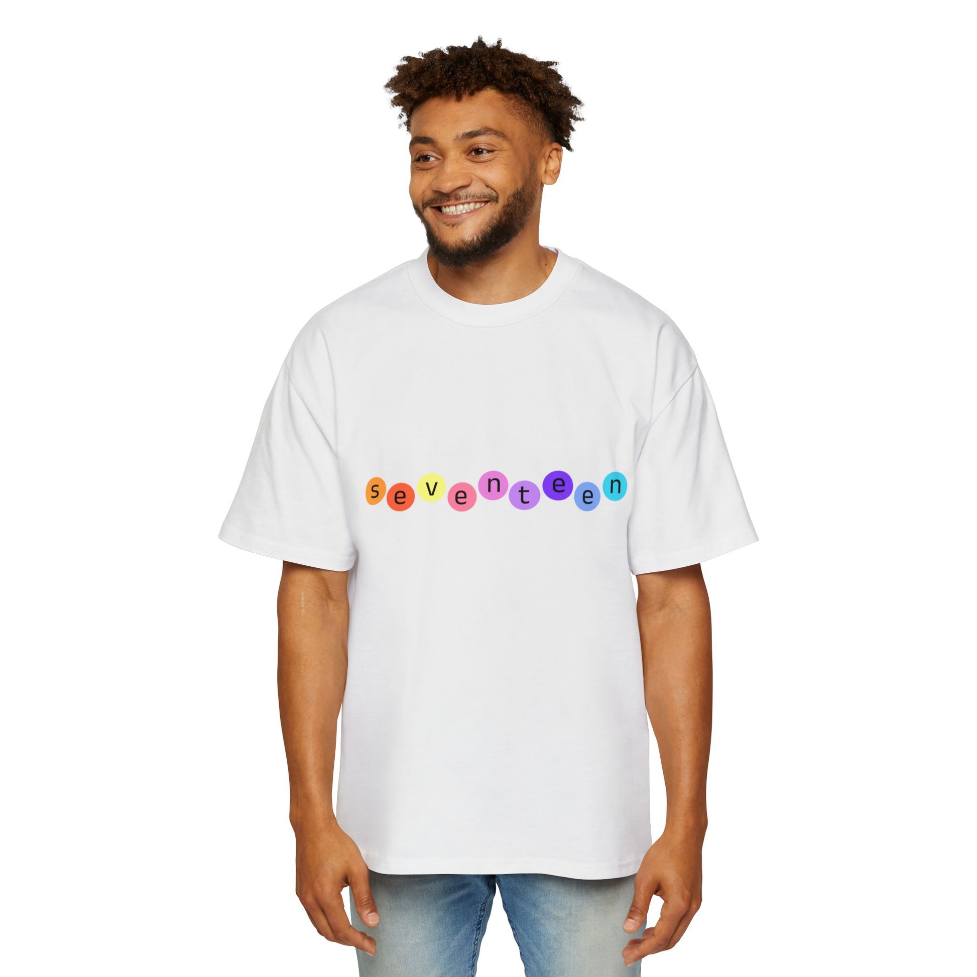 Color Pop Seventeen Men's Heavy Oversized Tee - snazzymerch